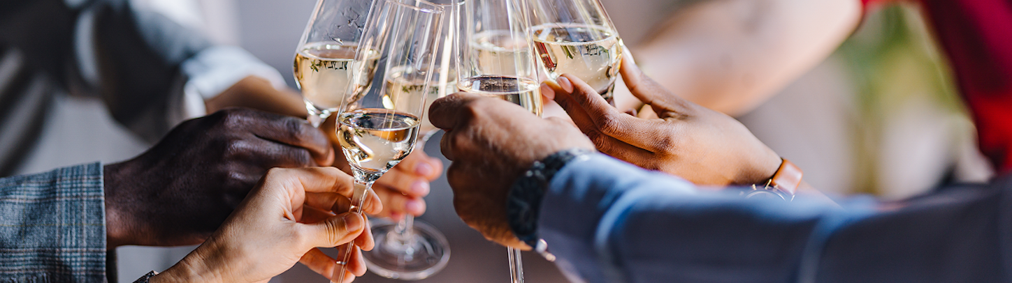 Social People Toasting With Champagne