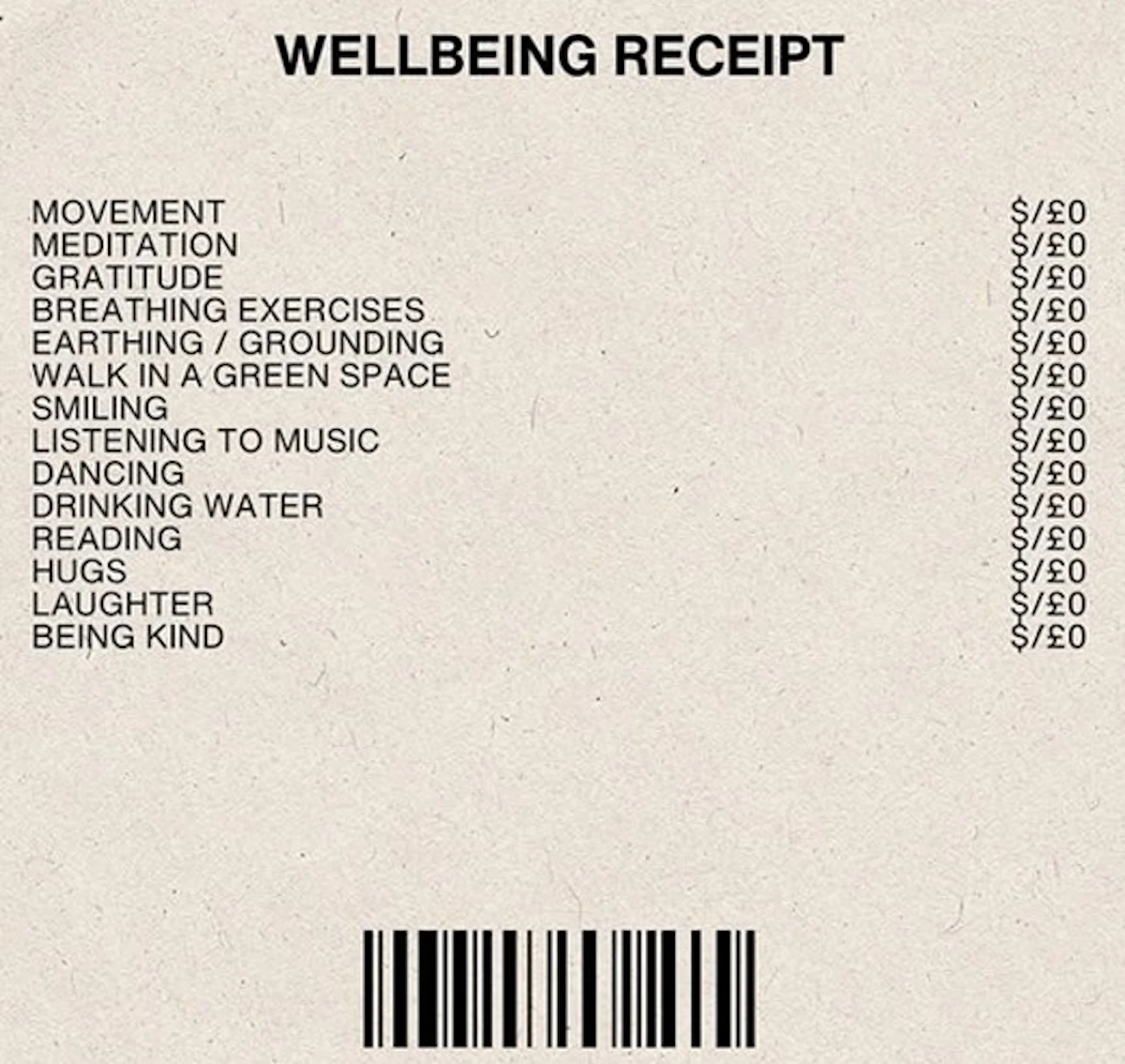 Wellbeing Receipt
